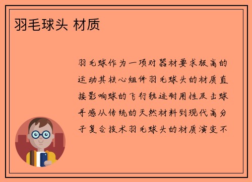 羽毛球头 材质